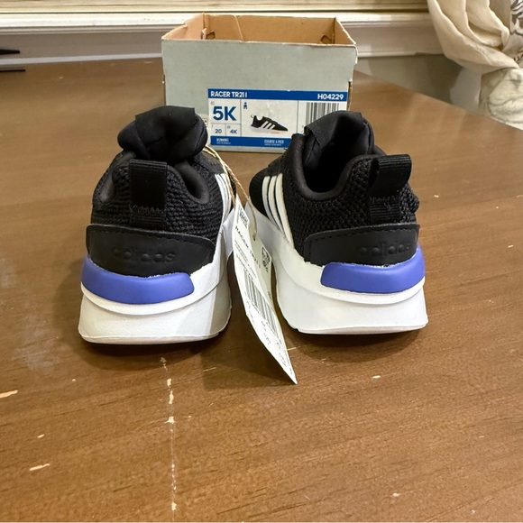 Adidas Racer TR21 Baby Toddler Shoes Sneakers Black White Red Blue Size 5 K NEW - Picture 4 of 11